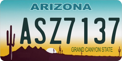AZ license plate ASZ7137