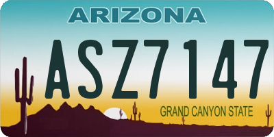 AZ license plate ASZ7147