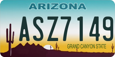 AZ license plate ASZ7149