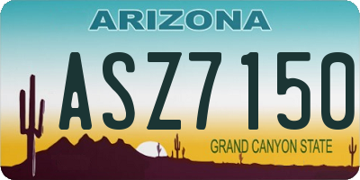 AZ license plate ASZ7150
