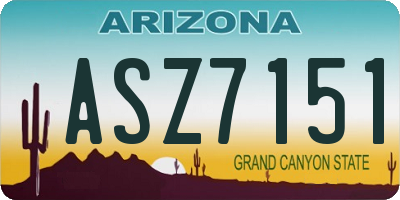 AZ license plate ASZ7151