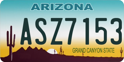 AZ license plate ASZ7153