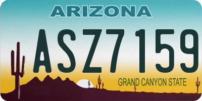 AZ license plate ASZ7159