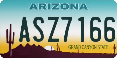 AZ license plate ASZ7166