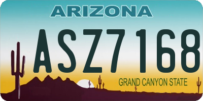 AZ license plate ASZ7168