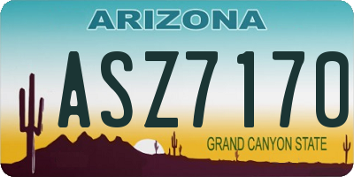 AZ license plate ASZ7170