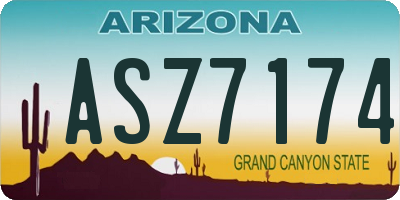 AZ license plate ASZ7174