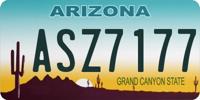 AZ license plate ASZ7177