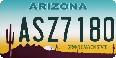 AZ license plate ASZ7180