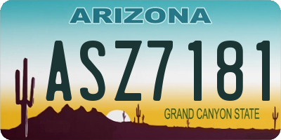 AZ license plate ASZ7181