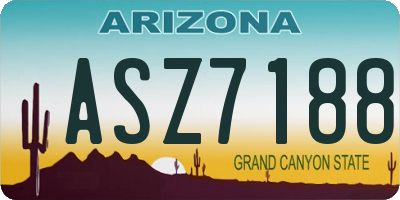 AZ license plate ASZ7188