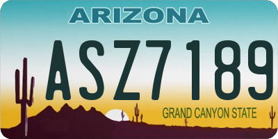AZ license plate ASZ7189