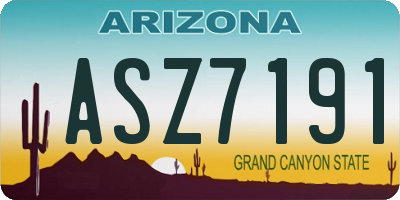 AZ license plate ASZ7191