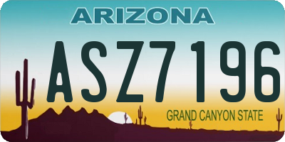 AZ license plate ASZ7196