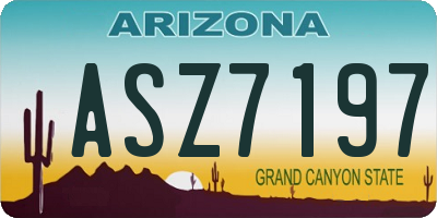 AZ license plate ASZ7197