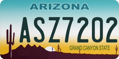 AZ license plate ASZ7202