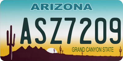 AZ license plate ASZ7209