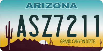 AZ license plate ASZ7211