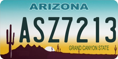 AZ license plate ASZ7213
