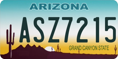 AZ license plate ASZ7215