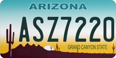 AZ license plate ASZ7220