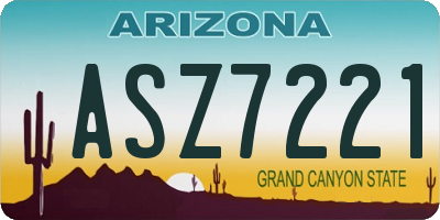 AZ license plate ASZ7221