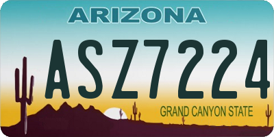 AZ license plate ASZ7224