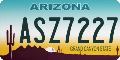 AZ license plate ASZ7227