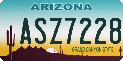 AZ license plate ASZ7228