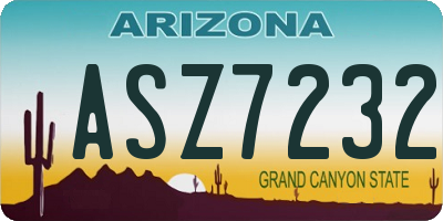 AZ license plate ASZ7232