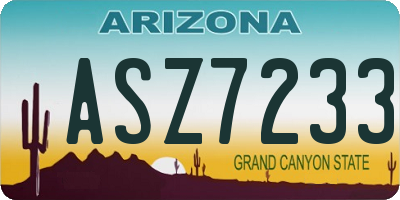 AZ license plate ASZ7233
