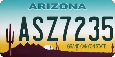 AZ license plate ASZ7235