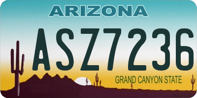 AZ license plate ASZ7236