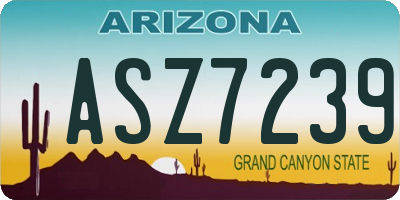 AZ license plate ASZ7239