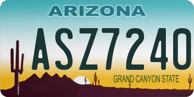 AZ license plate ASZ7240
