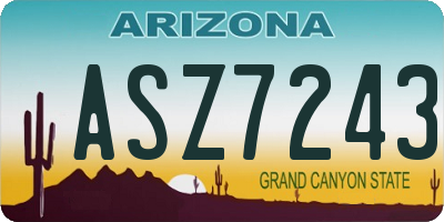 AZ license plate ASZ7243