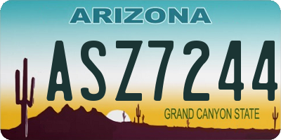 AZ license plate ASZ7244