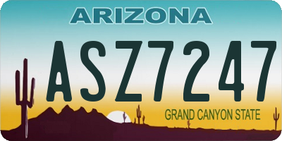 AZ license plate ASZ7247