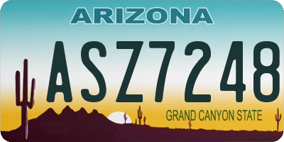 AZ license plate ASZ7248