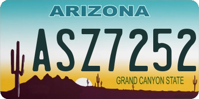 AZ license plate ASZ7252