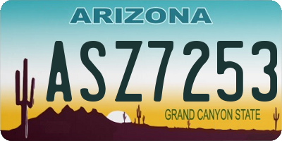 AZ license plate ASZ7253