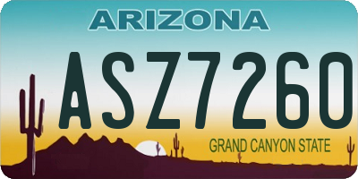 AZ license plate ASZ7260