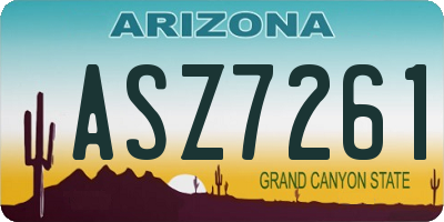AZ license plate ASZ7261