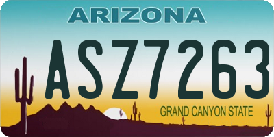 AZ license plate ASZ7263