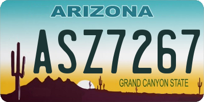 AZ license plate ASZ7267