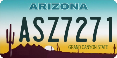 AZ license plate ASZ7271
