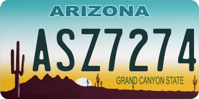 AZ license plate ASZ7274