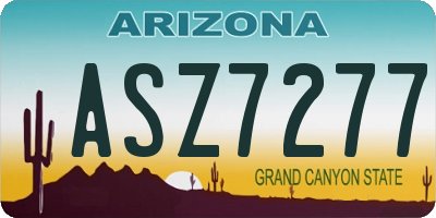 AZ license plate ASZ7277