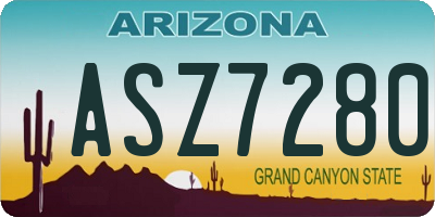 AZ license plate ASZ7280