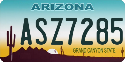 AZ license plate ASZ7285